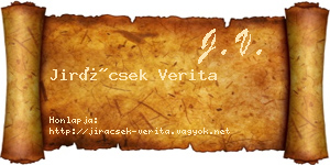 Jirácsek Verita névjegykártya